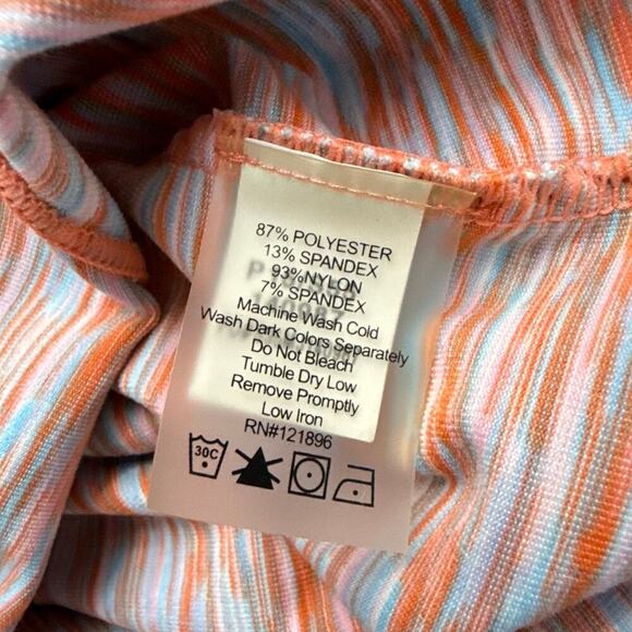 Title Nine Dress Small Orange Blue Space Dye Print A Line - Picture 3 of 10